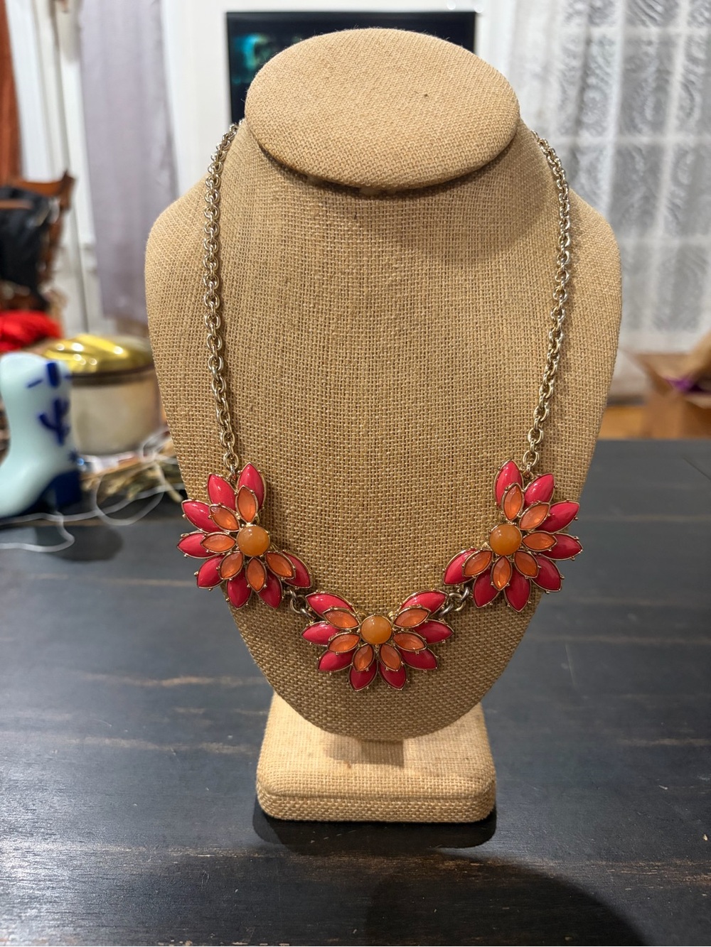 Pink and Orange Banana Republic Statement Necklace